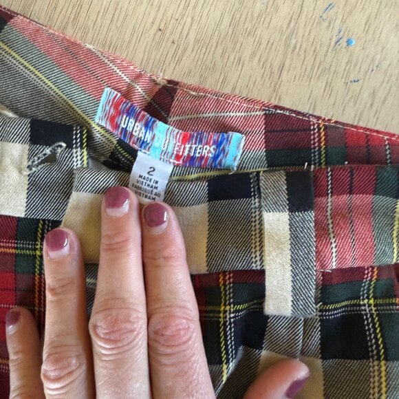 Urban Outfitters Grandpa Baggy Trouser Pant, Red Plaid, Size 2, LIKE NEW - Picture 7 of 7
